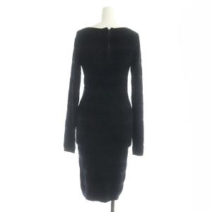 alice + olivia バックジップニットワンピース 膝丈 長袖 タイト S/P 黒 ブラック