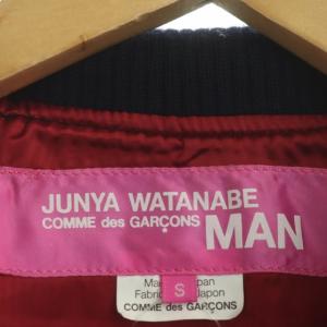 JUNYA WATANABE MAN COMMEdesGARCONS AD2011 スタジャン レザー切替 S ネイビー