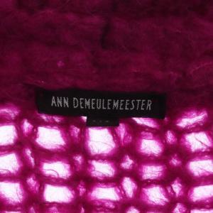 ANN DEMEULEMEESTER モヘヤ ケーブルカーディガン Vネック XS マゼンタ ピンク