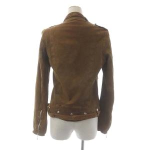 GOLDEN GOOSE カウレザーライダースジャケット ジップアップ 総裏地 XS 茶色 ブラウン