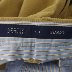 INCOTEX ビームスF別注 テーパードコットンパンツ センタープレス ジッパーフライ コットン 48 ベージュ