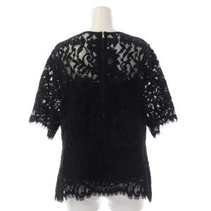 ADORE 半袖レースセット ブラウス カットソー プルオーバー シアー キャミソールインナー付き 38 ブラック