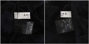 ADORE 半袖レースセット ブラウス カットソー プルオーバー シアー キャミソールインナー付き 38 ブラック