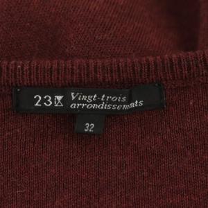 23区 vingt-trois ワンピース ニット 長袖 クルーネック レースアップ 32 ボルドー
