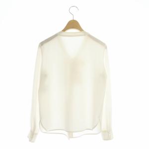 ANAYI ブラウス ボウタイ 長袖 シアー プルオーバー 36 ホワイト