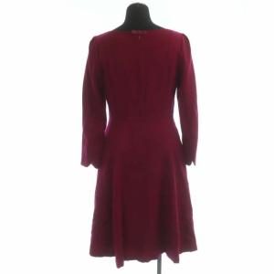 TOCCA 18AW ウールワンピース 膝丈 フレア 長袖 カシミヤ混 2 レッド