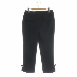 TO BE CHIC クロップドパンツ スリムテーパード スリット リボン 40 ブラック