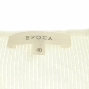 EPOCA リブニット カットソー キャップスリーブ プルオーバー フロントデザイン 40 白 ホワイト