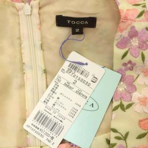 TOCCA SEA BUTTERFLY ドレス 花刺繍ワンピース ひざ丈 ノースリーブ 2 クリーム ピンク ラベンダー