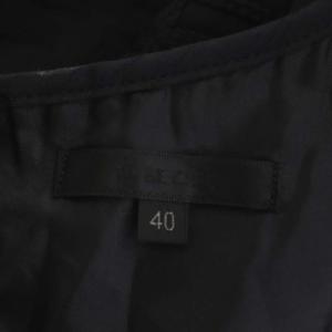 TO BE CHIC チェック織柄ノースリーブワンピース ロング フレア シアー クルーネック 40 ブラック