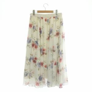 23区 vingt-trois 22SS シアーフローラルプリントスカート フレア ギャザー イレギュラーヘム ロング 花柄 40
