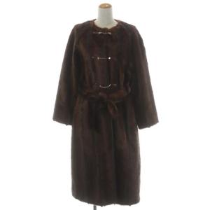 ECO MINK FUR COAT エコミンクファーコート ロング 総裏地 F ブラウン