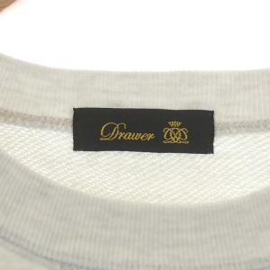 Drawer 近年モデル コットンカシミヤ裏毛クルーネックプルオーバー スウェット トレーナー 長袖 2 アイスグレー