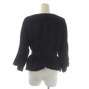 ADORE セットアップ ノーカラージャケット タイトスカート 総裏地 アルパカ混 シルク 38 ブラック