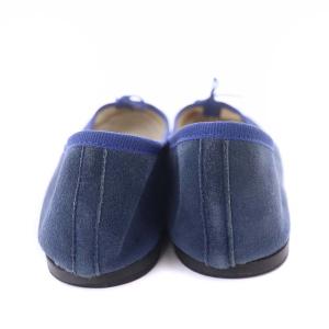 Repetto スエードフラットシューズ バレエシューズ リボン 39 24.7cm 紺 ネイビー V086CV