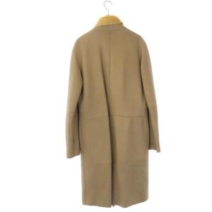 BALLY ラムレザーコート ロング 比翼ボタン 46 ベージュ