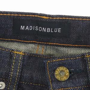 MADISONBLUE SLIM STRAGHT D/DENIM デニムパンツ ジーンズ ストレート ボタンフライ セルビッチ 02 紺 ネイビー