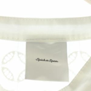 Spick&Span 21SS ブロイダーレースドルマンブラウス バンドカラー 刺繍 長袖 F ホワイト