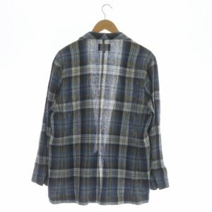 PENDLETON リネン チェック ジャケット ショールカラー F ブルー オフホワイト カーキ