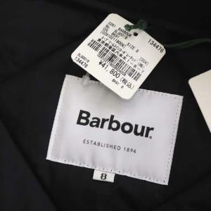 Barbour キルト ボンバージャケット ボア 総裏地 中綿 ジップアップ 8 ブラック