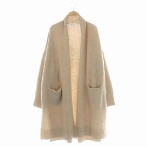 ウールカシミヤスリットロングカーディガン 長袖 Vネック ドルマンスリーブ 38 ベージュ