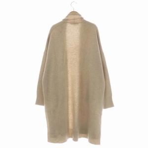 ENFOLD ウールカシミヤスリットロングカーディガン 長袖 Vネック ドルマンスリーブ 38 ベージュ