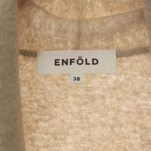 ENFOLD ウールカシミヤスリットロングカーディガン 長袖 Vネック ドルマンスリーブ 38 ベージュ