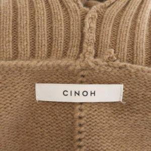 CINOH ハイネックニット セーター プルオーバー 長袖 ウール ライトブラウン