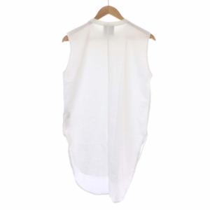 ATON 21SS ラウンドヘムタンクトップTシャツ カットソー ノースリーブ 02 白 ホワイト