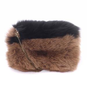 Diagram GRACE CONTINENTAL チェーンファーバッグ バイカラー 黒 茶 ブラック ブラウン