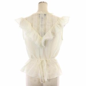 MARC JACOBS THE VICTORIAN TOP ブラウス ノースリーブ フリル プルオーバー シルク混 ホワイト