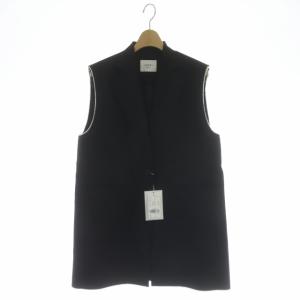 22SS FADE COLLAR DAMAGE VEST ベスト ジレ ロング ノースリーブ 1B カットオフ S 黒 ブラック