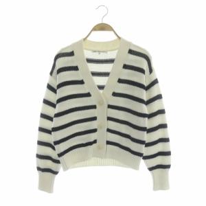 vingt-trois 21年製 コットンバルキー ショートカーディガン Vネック 黒 ホワイト