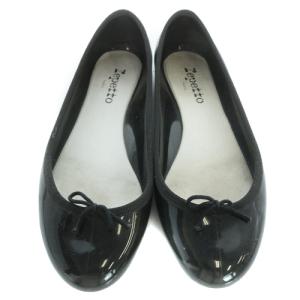 Repetto サンドリオン ラバーバレエシューズ フラット 39 24.7cm 黒 ブラック