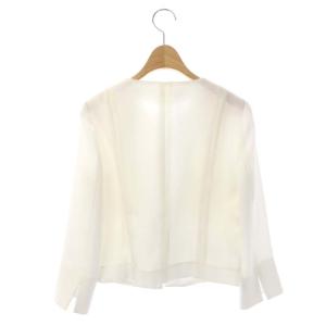 ANAYI ノーカラージャケット 七分袖 38 白 ホワイト