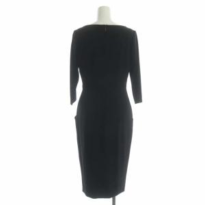 EPOCA ワンピース 七分袖 タイト 膝丈 Vネック I40 ブラック