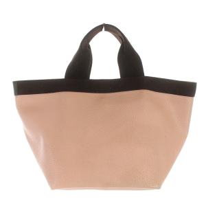 Hervé Chapelier リュクス 舟型 トートバッグ M レザー ピンク ブラウン