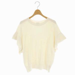 21SS COOLフレアフレンチスリーブプルオーバー ニット カットソー オフホワイト