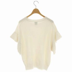 Spick&Span 21SS COOLフレアフレンチスリーブプルオーバー ニット カットソー オフホワイト