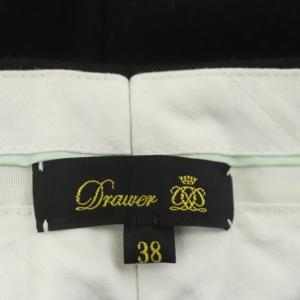 Drawer フラノテーパードパンツ センタープレス ジッパーフライ ウール 38 黒 ブラック