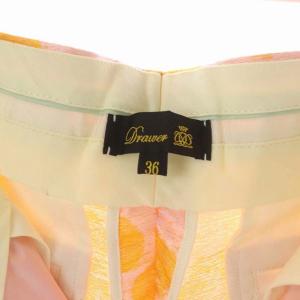 Drawer ジオメトリックジャカードパンツ テーパード タック ジッパーフライ 36 ピンク オレンジ