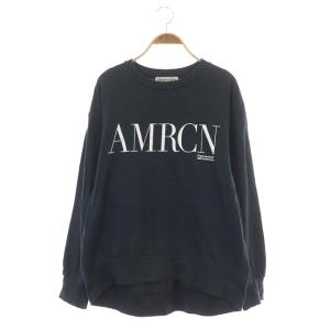 ロゴ ロンT カットソー 長袖 ダークグレー