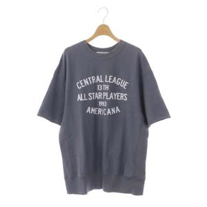 アントウィッシュ裏毛 カットオフ リバースウィーブスウェット トレーナー 八分袖 スモークブルー