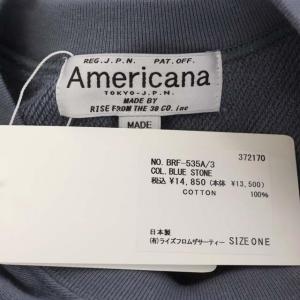 AMERICANA アントウィッシュ裏毛 カットオフ リバースウィーブスウェット トレーナー 八分袖 スモークブルー