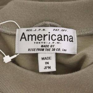 AMERICANA Tシャツワンピース ロング 半袖 プリント バックスリット ONE グレージュ