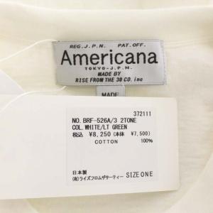 AMERICANA カットソー ベースボールTシャツ 七分袖 プルオーバー クルーネック ホワイト グリーン