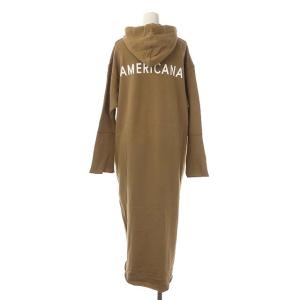 AMERICANA FREAKS STORE別注 サイドジップフードスウェットワンピース ロング フード 長袖 裏起毛 F キャメル