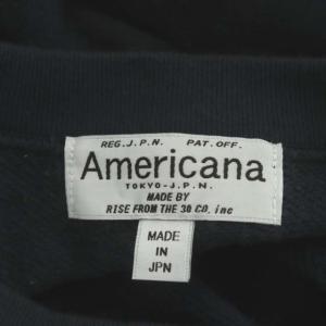 AMERICANA カットオフサイドジップクルーネックスウェット トレーナー プルオーバー ネイビー