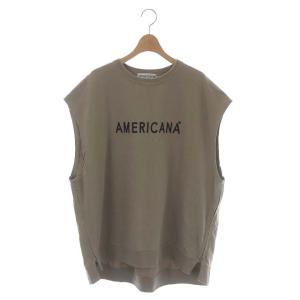 フレンチスリーブサイドジッププルオーバー カットソー チュニック丈 ロゴ刺繍 アシンメトリー ライトブラウン