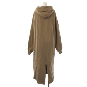 AMERICANA スウェット 裏起毛 ロングジップパーカー 長袖 ジップアップ 茶 ブラウン